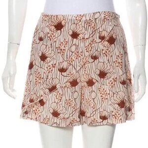 BOTTEGA VENETA Women's Silk Multiple Tulip Print Short Size 4 In Flamin Burnt